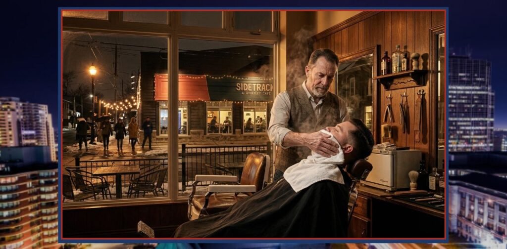 Wortley Village London Ontario Barber attending to a customer indoors