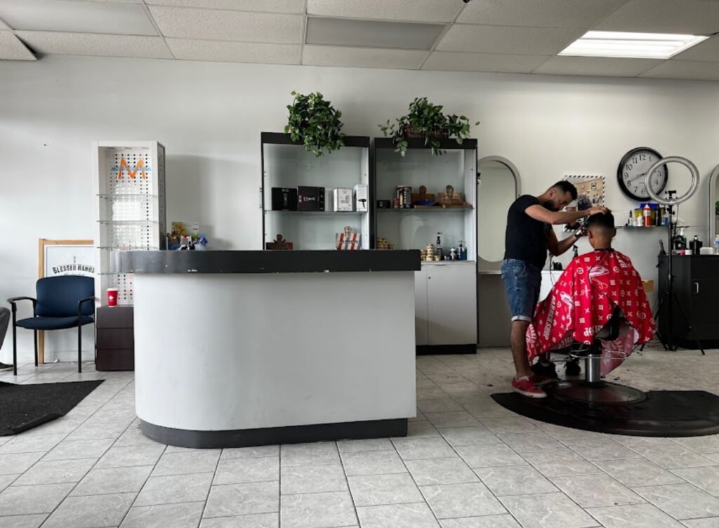 BlessedHands Barbershop barber shop interior, London Ontario