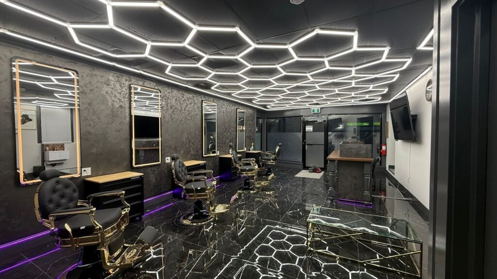 Fades Bar barber shop interior, London Ontario