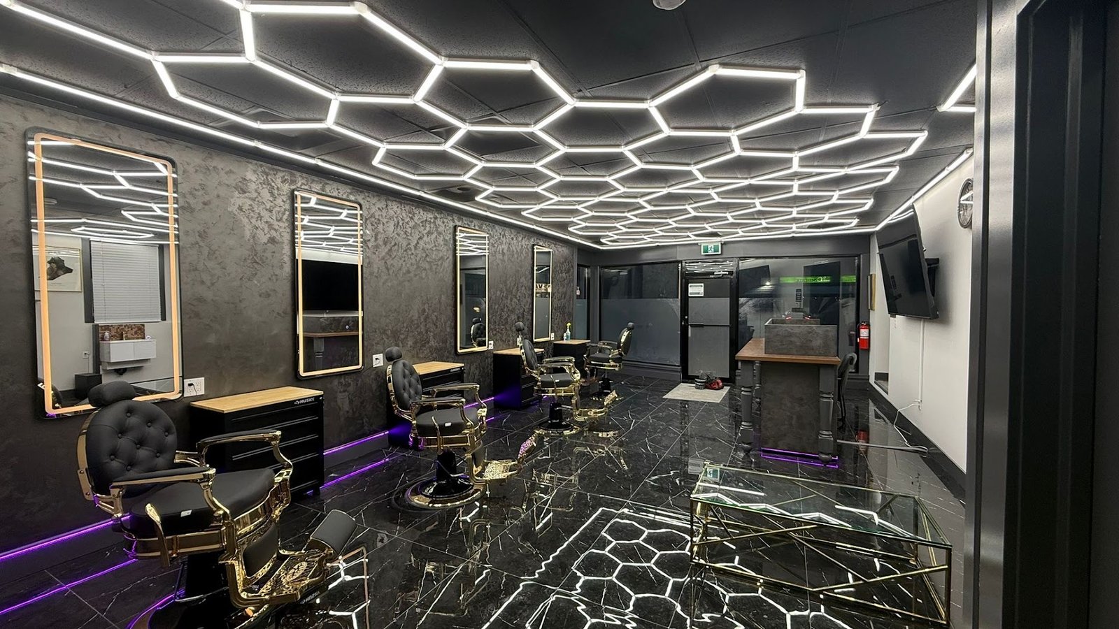 Fades Bar barber shop interior, London Ontario