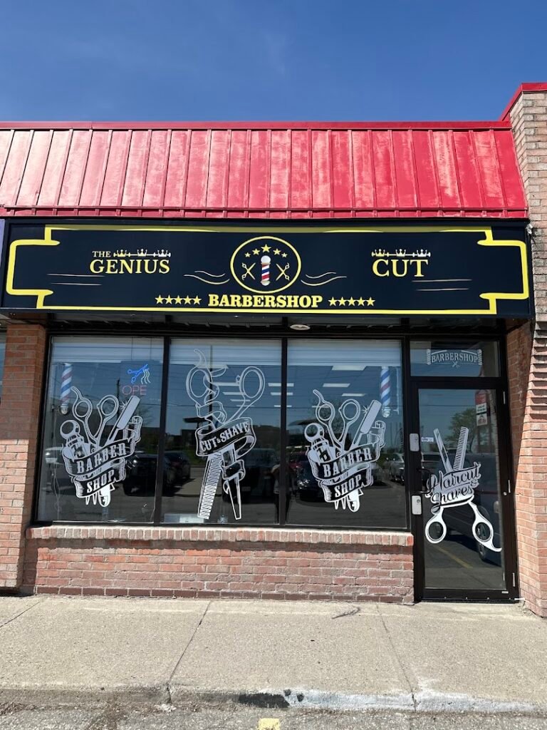 The Genius Cut Barbershop barber shop interior, London Ontario